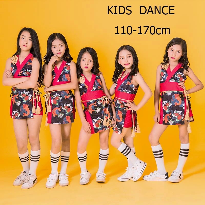 おうち時間を快適に！！高品質子供 ダンス衣装 ダンスウェア ヒップホップ ワンピース＋パンツ HIPHOP舞台衣装 チャイナドレス 女の子 コスプレ キッズ　コスチューム ガールズ ジャズダンス ヒッ