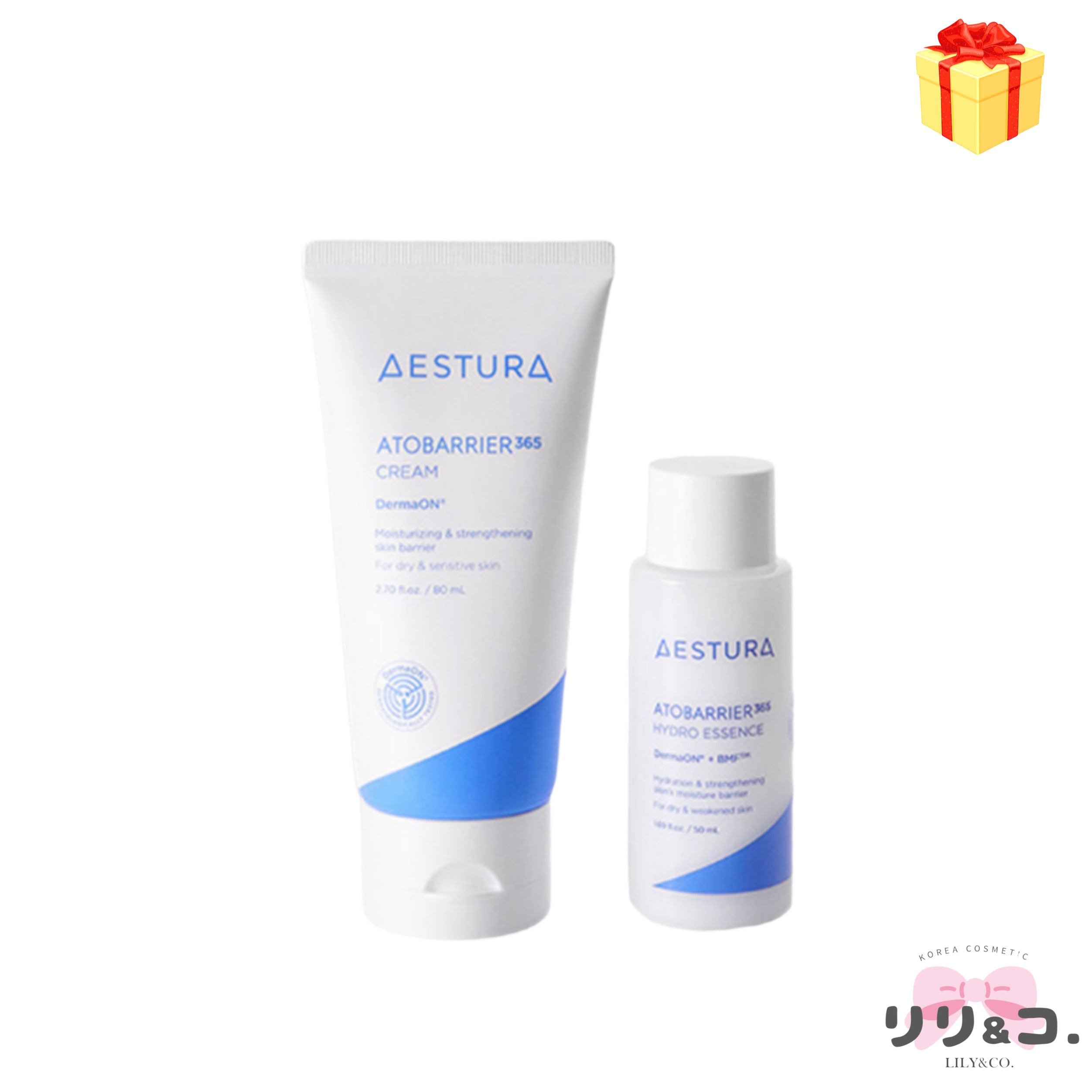 【限定ギフト】アストラ アトバリア365 クリーム 80ml ＋ モイスチャーエッセンス 50ml ギフトセット スキンケア 保湿 肌ケア 大容量 最高クリーム 保湿 肌バリア 水光肌 鎮静