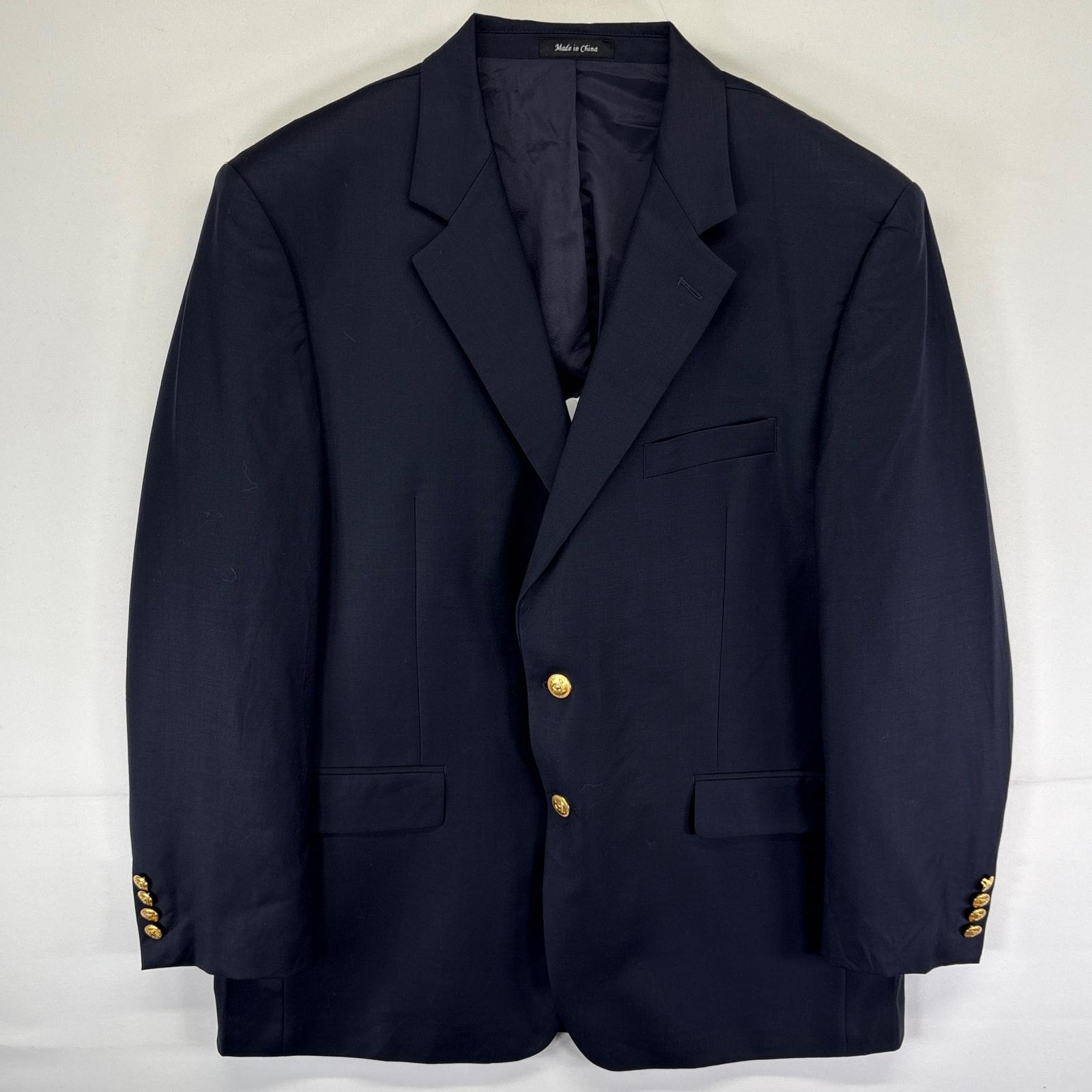 古着 ローレンラルフローレン LaurenRalphLauren テーラードジャケット ブレザー スーツ 金ボタン 大きいサイズ 44R ネイビー メンズ 6,699円