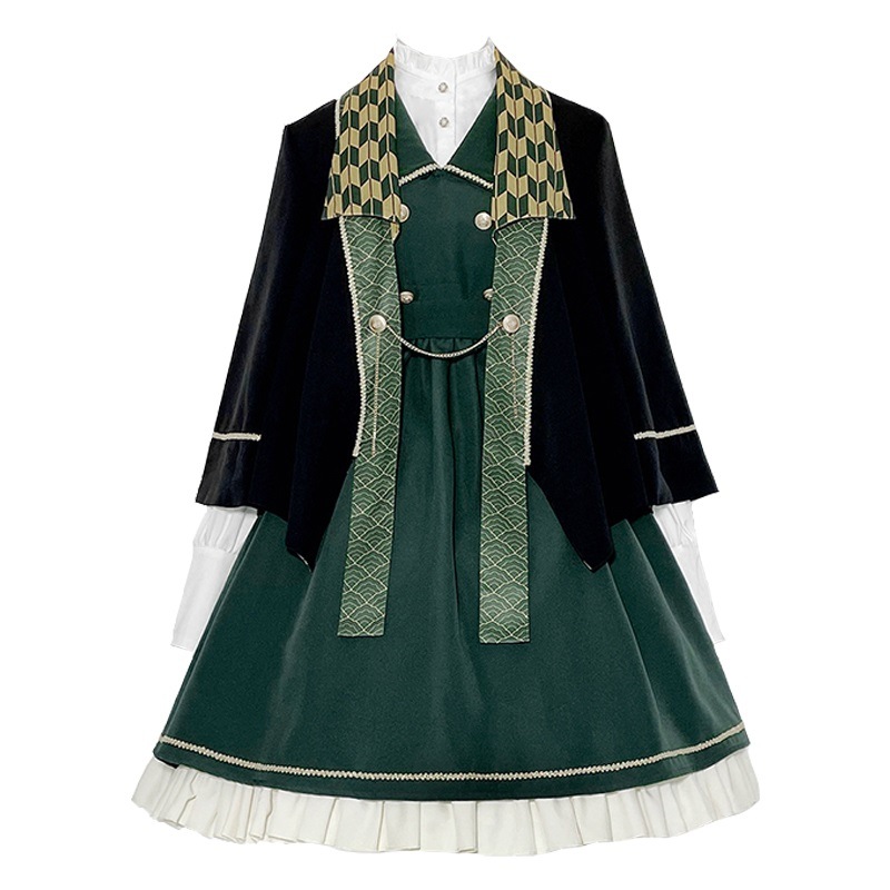 ロリータ 長袖 洋服 ワンピース JSKスカート キョンシー服 かわいい 仮装 ハロウィン 日常
