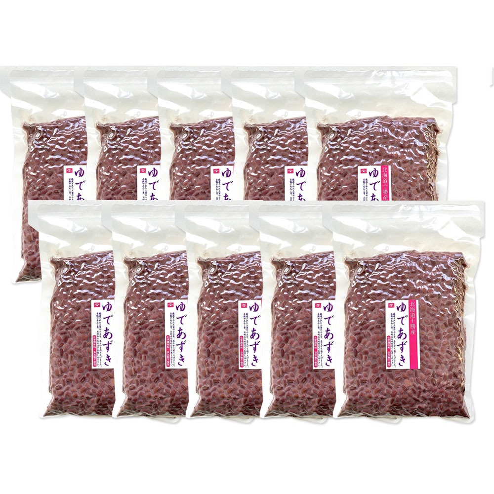 ヤマリュウ ゆであずき 1kg 10袋セット 北海道産 砂糖不使用 小豆 業務用 十勝産 無添加 無化学調味料 便秘解消 ダイエット デトックス Azuki Bean あんこ あずき 血圧抑制 食品