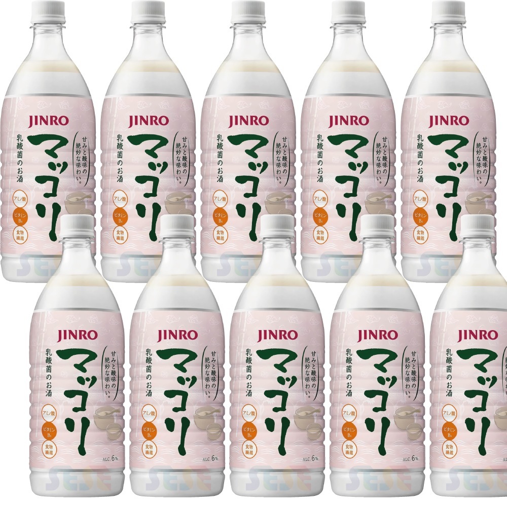 JINRO マッコリ 10本セット 1L / 6度 ペット 韓国 お酒 真露 ジンロ
