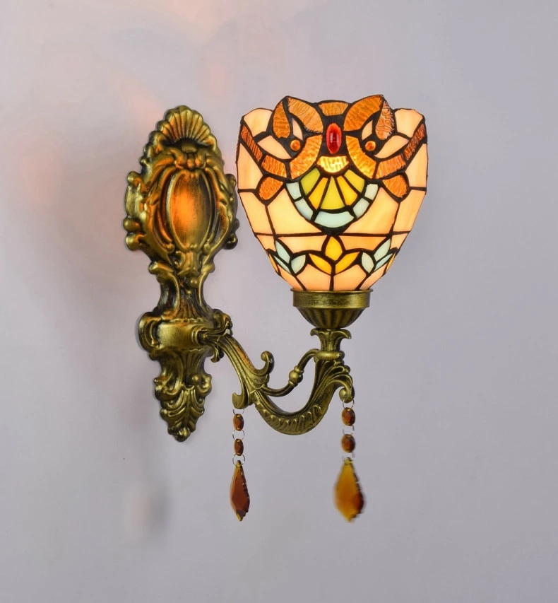 ブラケットライト 壁掛け照明 北欧 室内照明 壁掛けライト ステンドグラス 照明 照明器具 おしゃれ インテリア アンティーク 玄関照明 照明 LED ウォールライト