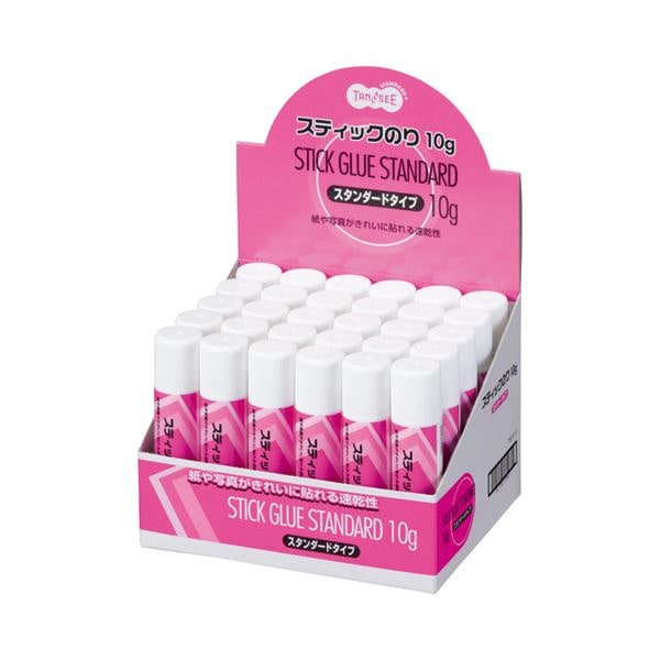 （まとめ） TANOSEE スティックのり 10g 1セット（30本） [x10セット]
