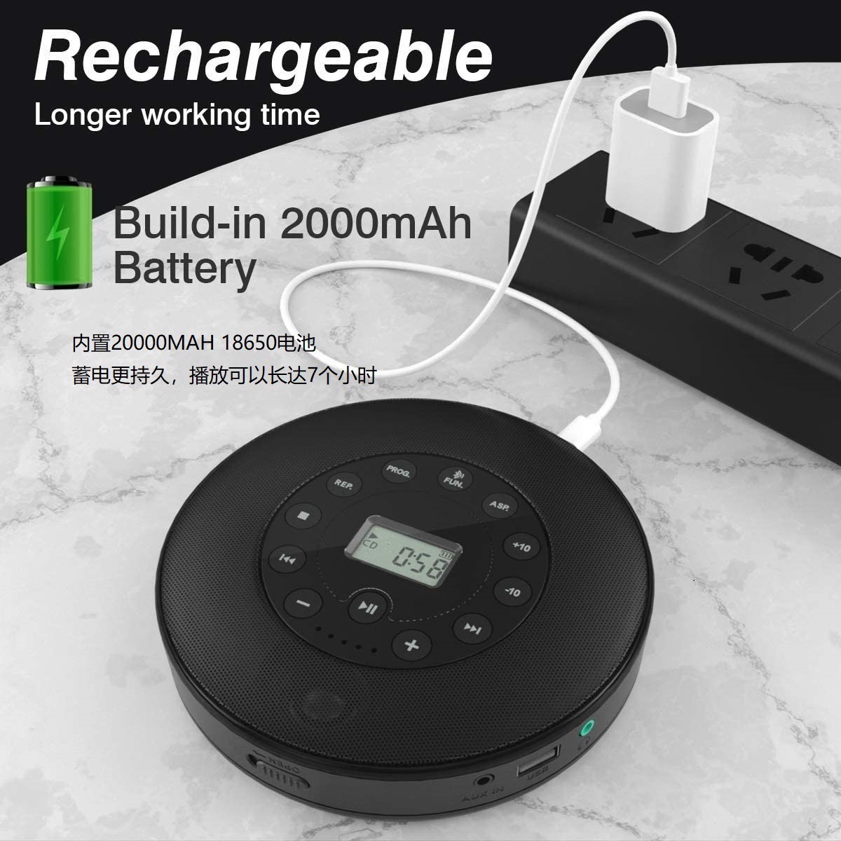 cdプレーヤー 多機能cdプレーヤーbluetooth Cdプレーヤー音楽学習機かわいいミニリピーター胎教単語