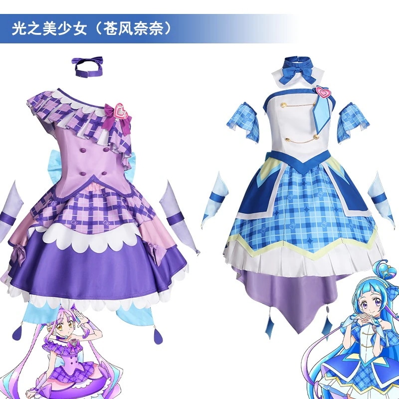 プリキュアコスプレ衣装アオキナナ紫雨ハート COS 衣装アニメコスプレ衣装
