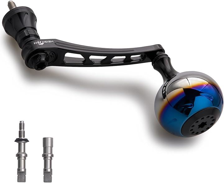 65-70mm可変 リール ハンドル 38mm ノブ搭載 シマノ Shimano ダイワ Daiwa 通用 スピニングリール Aurora Series(ブラック)