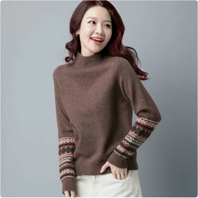 レディース トップス ニット セーター プルオーバー ハイネックセーター 長袖 萌袖 ハイネック タートルネック フェミニン ルーズフィット リブ 袖リブ 裾リブ かわいい 大人可愛い きれいめ シン