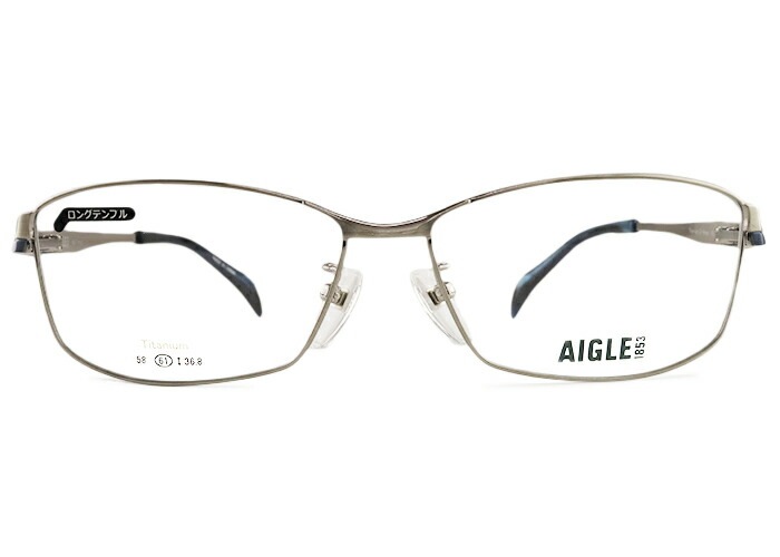 ag-1153 61サイズ フルリム 伊達 度付き チタン ロングテンプル 大きい メンズ 老眼鏡 遠近両用 めがね メガネ 眼鏡 ag
