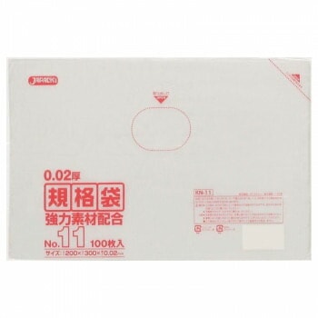 ジャパックス LD規格袋 厚み0.020mm No.11 透明 100枚x10冊x10箱 KN11 16,812円