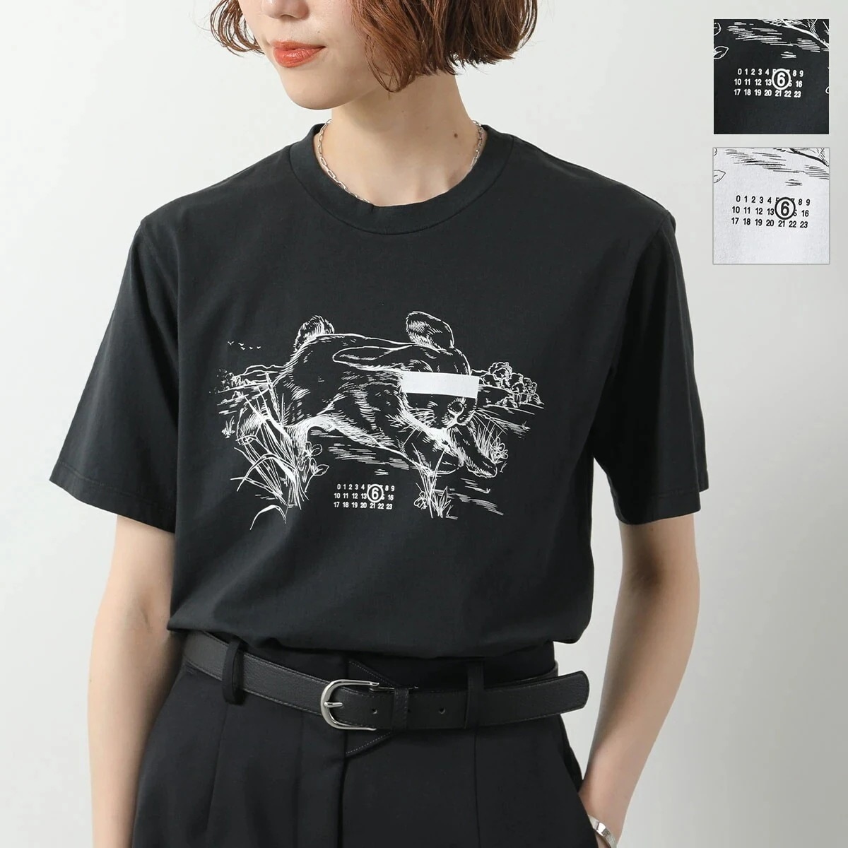 MM6 エムエムシックス メゾンマルジェラ Tシャツ SH2GC0024 M20108 レディース 半袖 カットソー コットン クルーネック ナンバリングロゴ カラー2色