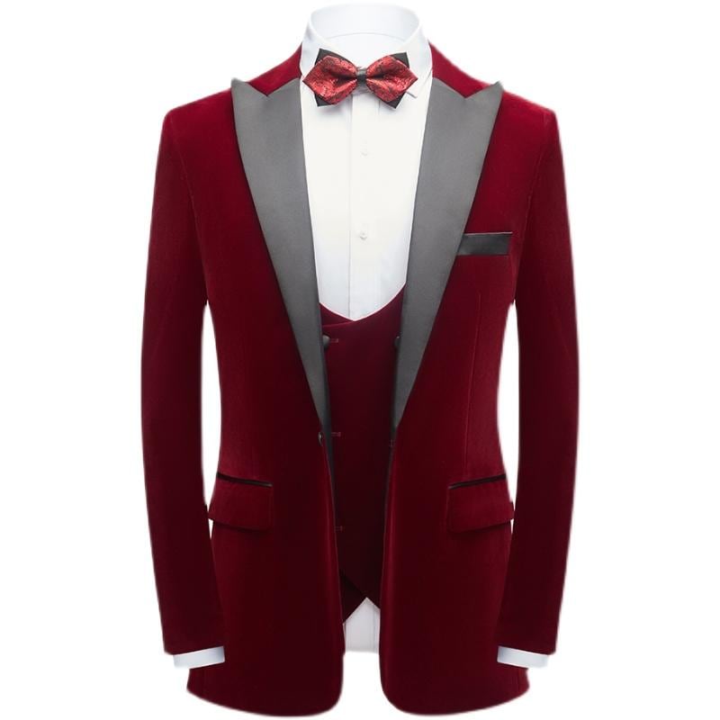 メンズ スーツ 衣装 式典 英国 宮廷 光沢 ゴールド ベルベット 秋冬用 スタジオ 撮影 ウェディング ホスト パフォーマンス