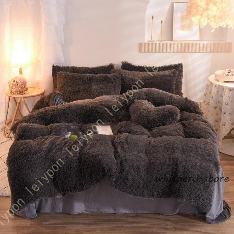 長毛 フランネル 布団カバー 4点セット 寝具カバーセット シングル ダブル 冬 あったか 掛け布団カバー ボックスシーツ フラットシーツ 枕カバー ふんわり