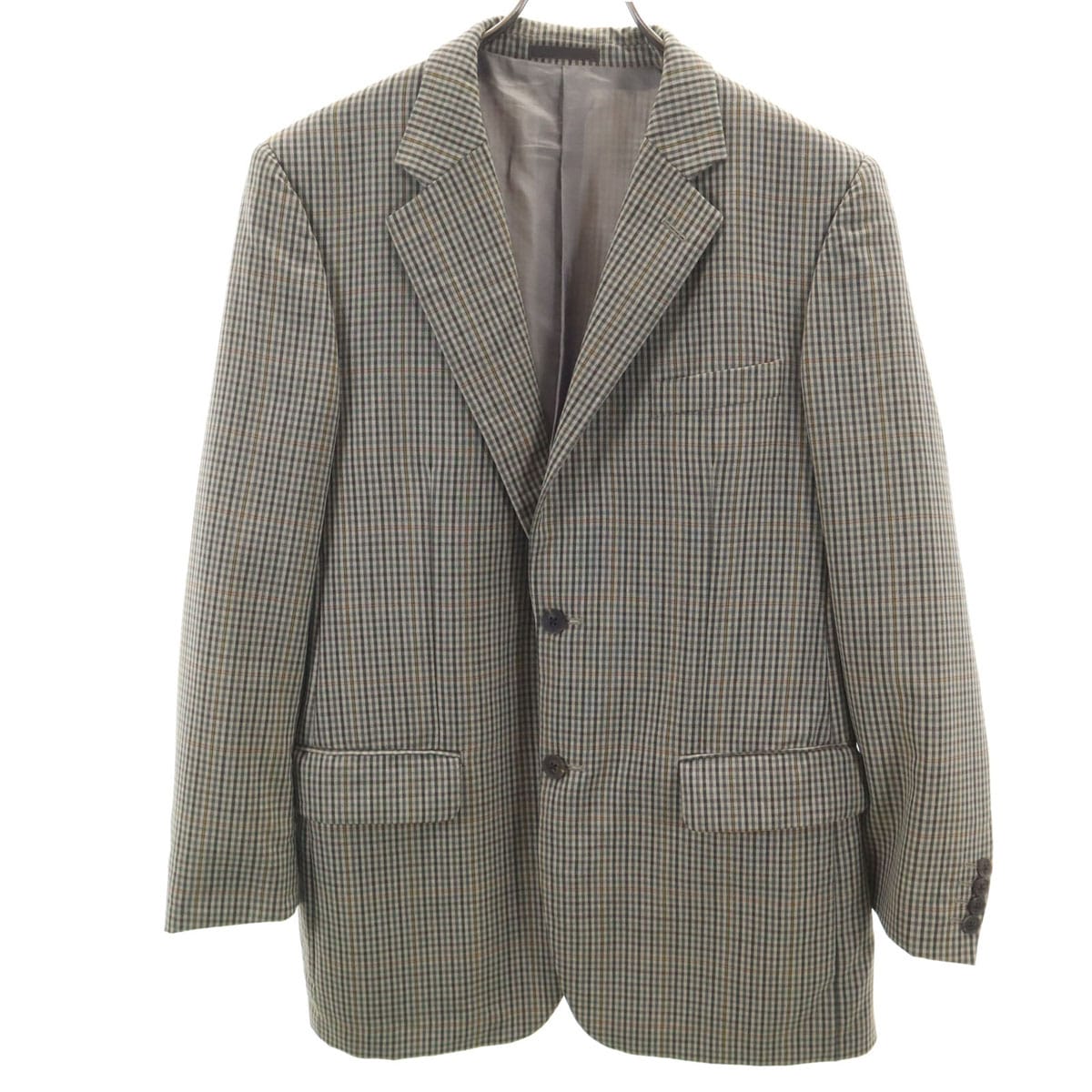 BURBERRY LONDON バーバリーロンドン 日本製 チェック柄 テーラードジャケット AB7 ベージュ 三陽商会 メンズ 古着
