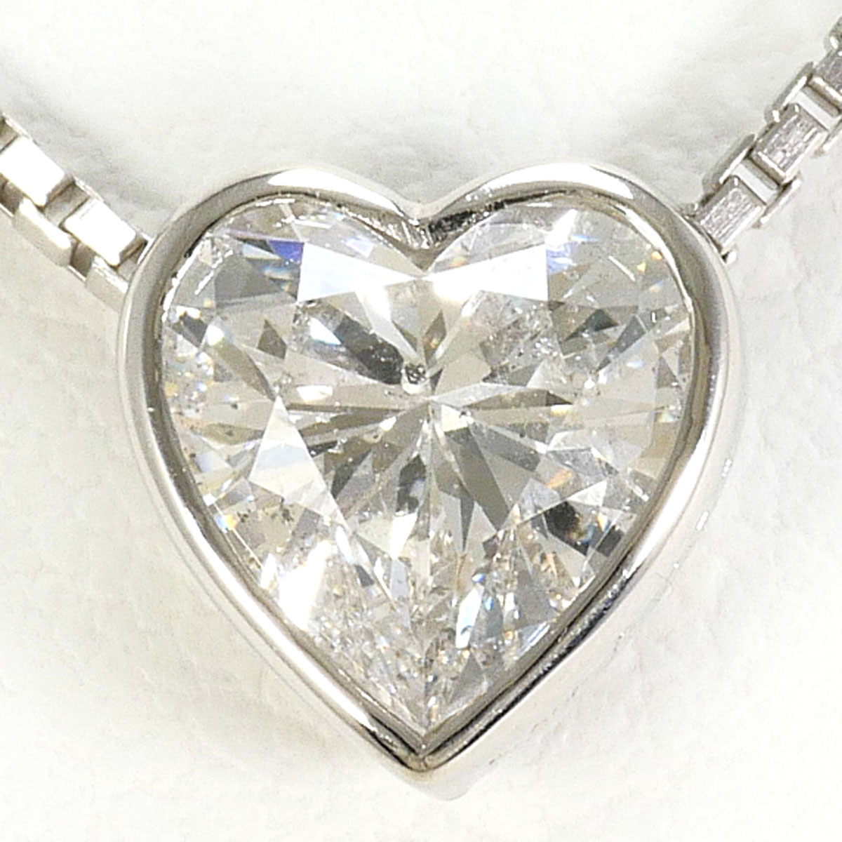 PT900 プラチナ PT850 プラチナ ネックレス ダイヤモンド 0.977ct I1 総重量約5.3g 約45cm 中古