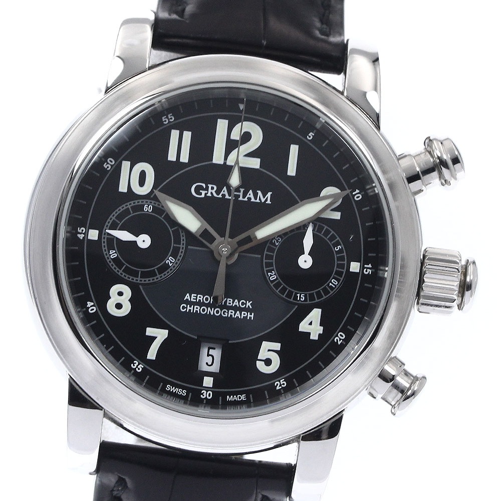 グラハム GRAHAM 2AFAS アエロフライバック クロノグラフ 自動巻き メンズ 良品 箱・保証書付き_900716【中古】 123,450円