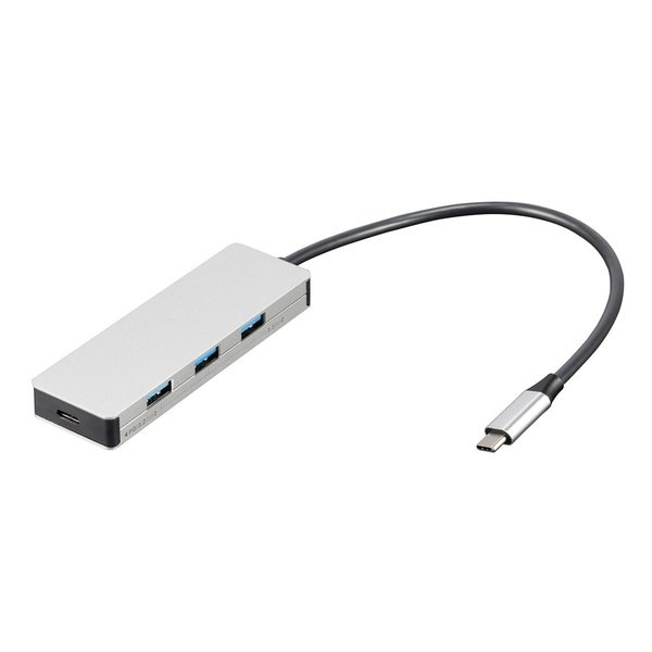 STIXシリーズ PD対応USB3.2Gen2 Type-C4ポート変換アルミハブ シルバー UH-C3334SL シルバー
