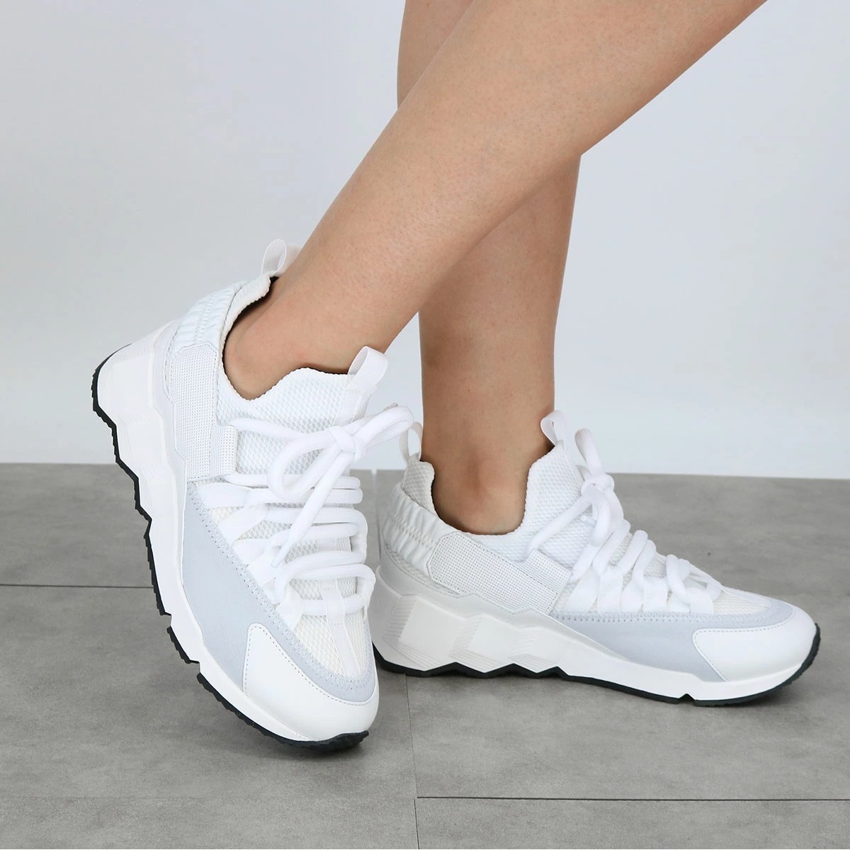 スニーカー NS04Z トレックコメット レディース レザー メッシュ シューズ 靴 白 ローカット ブランド