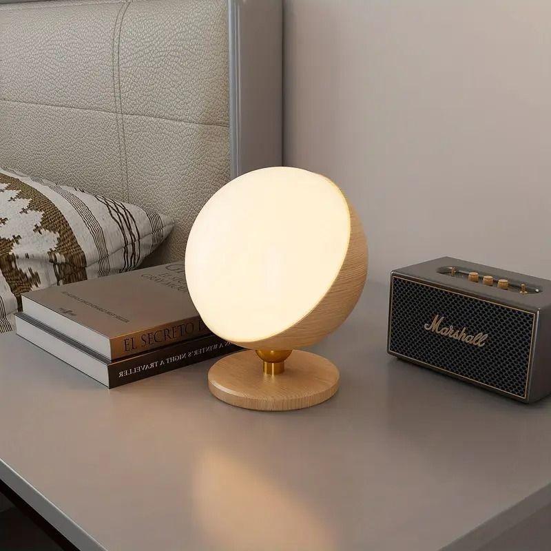 アンティーク風 目に優しい ベッドサイドランプ 温かみのある創意丸型ナイトライト シンプル＆モダン リビング・寝室用ランプ 個性的ナイトライト 寝室ベッドサイド／デスク用ランプ