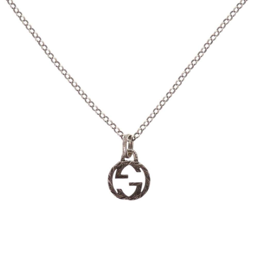 美品 インターロッキングG ネックレス シルバー925 シルバー 0865【中古】 ユニセックス