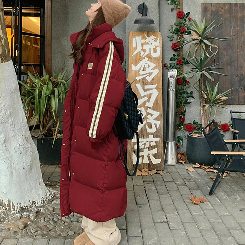 今年流行ファッションダウン綿服女性冬の中長タイプ2024新高級感パン服綿服コート女性