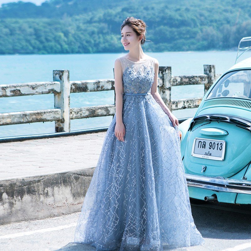 カラードレス 青 安い イブニングドレス 花嫁 ロング パーティードレス 演奏会 フォーマルドレス 結婚式 二次会 カクテルドレス 大きいサイズ