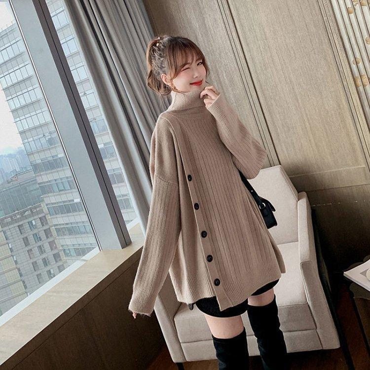 ニットセーター レディース 秋冬 長袖 セーター トップス ニットソー 無地 ハイネック 厚手 ゆったり 通勤 着痩せ 上品 お洒落 かわいい 大人可愛い きれいめ シンプル デート お出かけニット