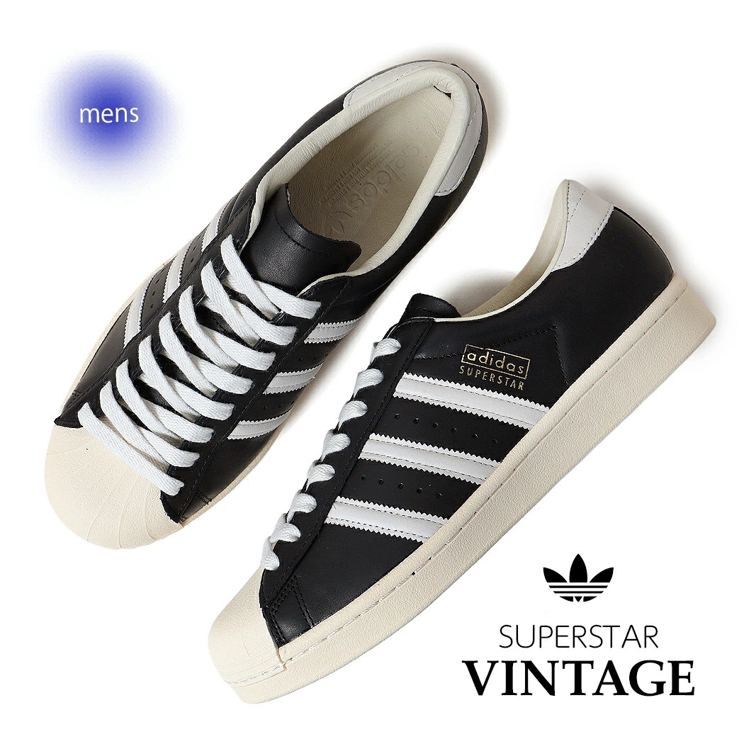 adidas アディダス スーパースター ヴィンテージ スニーカー SUPERSTAR VINTAGE BLACK WHITE ( 黒 ブラック 白 ホワイト メンズ JQ3255 )