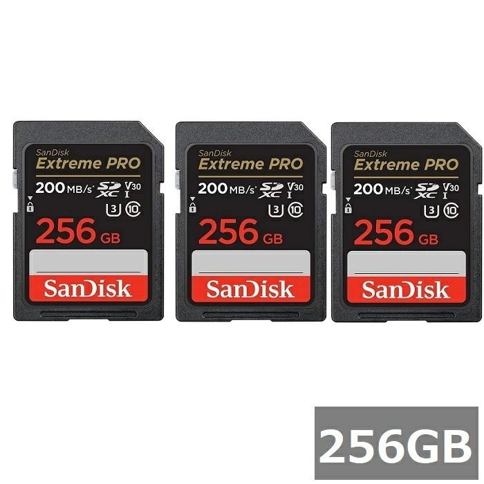 【3セット】 サンディスク SDカード SDXC SDSDXXD-256G-GN4IN Extreme PRO 256GB Sandisk SDXCカード SD Class10 UHS-I カ