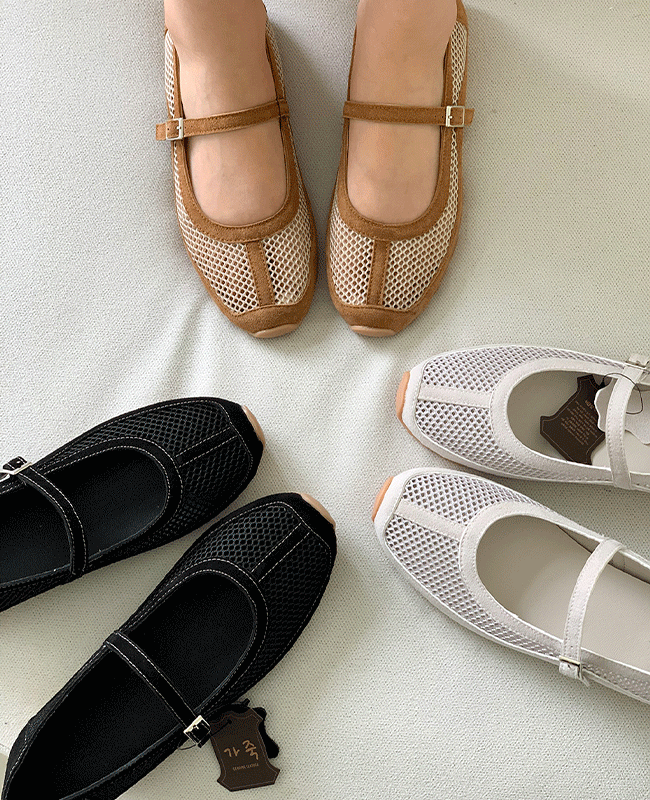 [MILOVANY] 牛革/255まで ベルメッシュメリージェーンスニーカー1cm