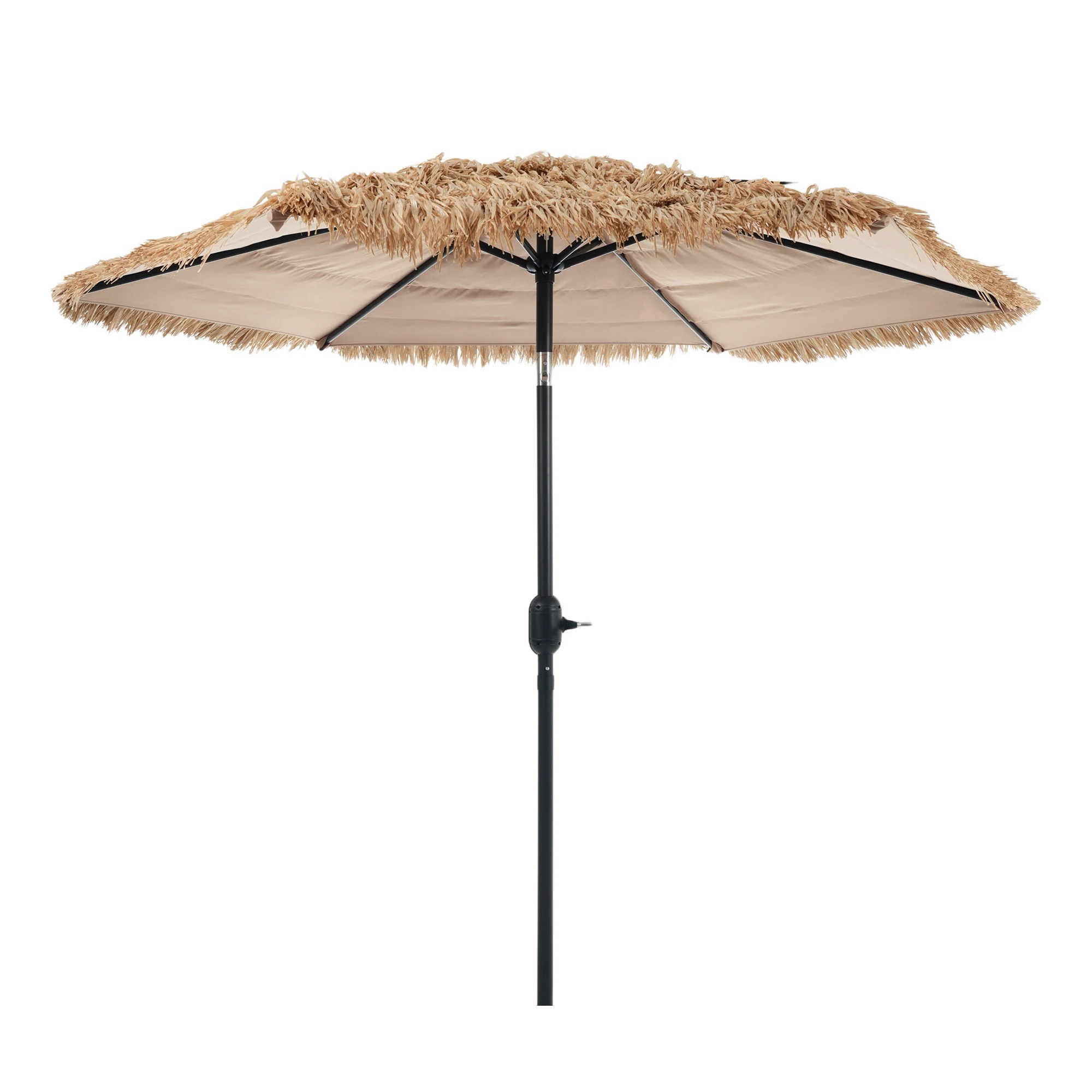 1859ハワイアン パラソル単体 ナチュラル 直径220cm 30+UPF紫外線対策 角度調整 パラソルセット ベース パラソル ガーデンパラソル