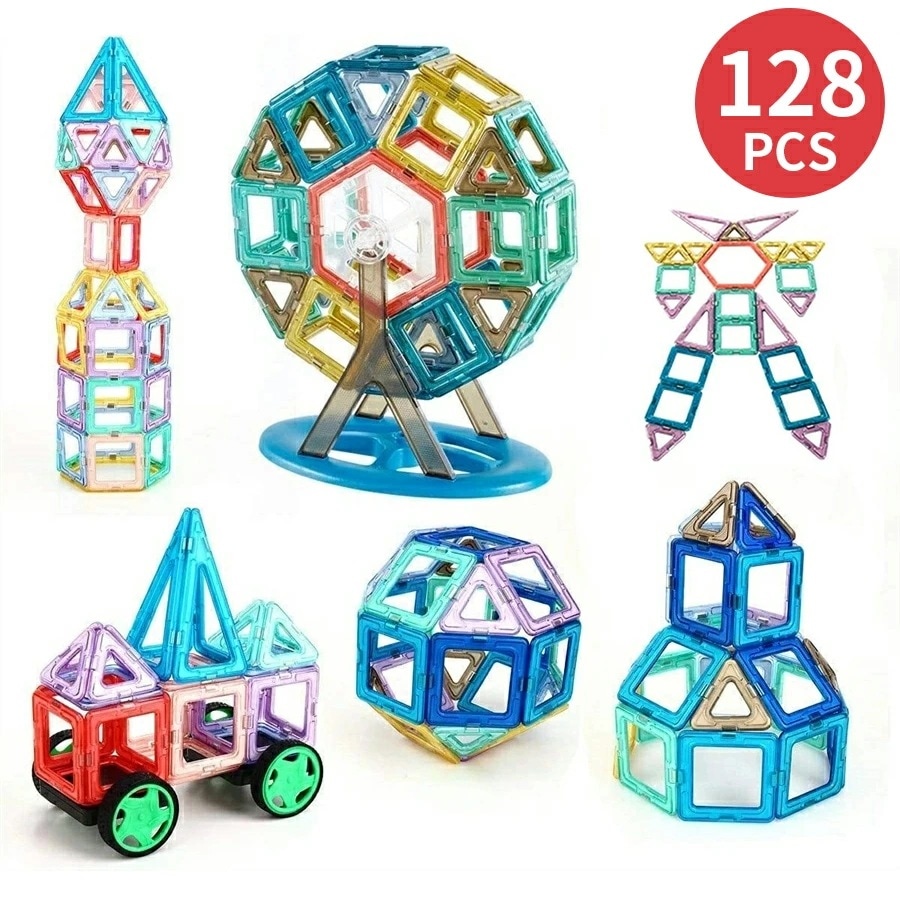 【迅速な出荷】マグネットおもちゃ 128PCS クラシック磁石玩具 ブロックラボ ナンバーブロックス マグネット クリスマス プレゼント ブロック 子供 おもちゃ DIY 知育玩具 アイデア 贈り物