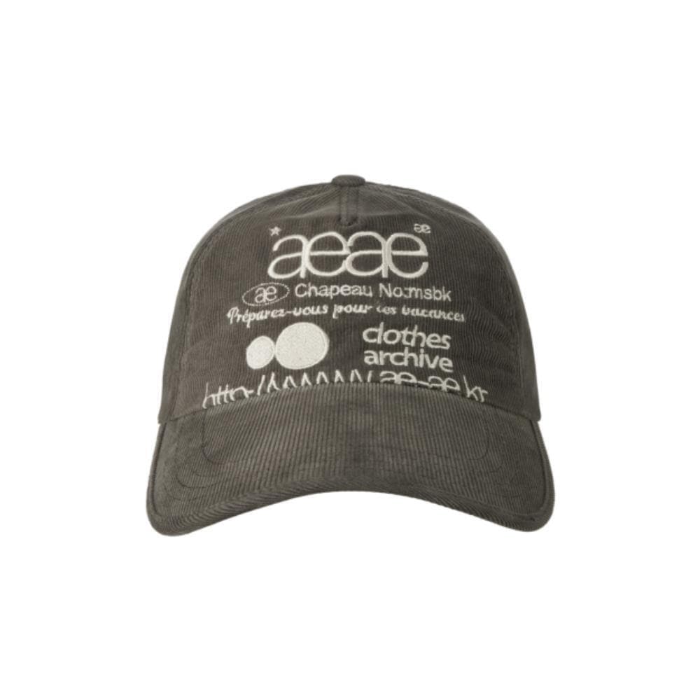 AEAE WEB LOGO CORDUROY CAP BROWN AE44FUCA007BRW