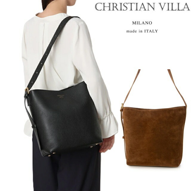 CHRISTIAN VILLA クリスチャンヴィラ トートバッグ 2WAY 肩掛け レディース イタリア製 牛革 6448