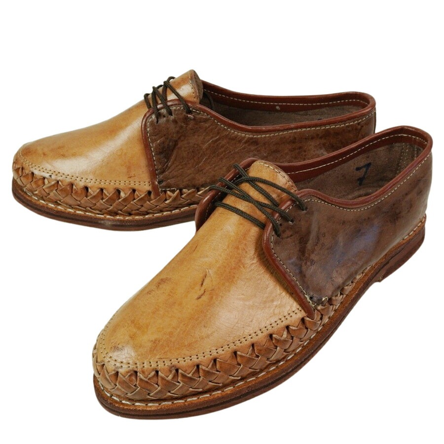 メンズ シューズMADE IN MEXICO HUARACHE SHOESZAPATO ザパト 編み込み ワラチシューズTABACO COM CAFE(タバコ)