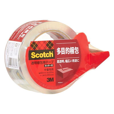 他サイト： 3Mジャパン 透明梱包用テープ (中軽量物用) ディスペンサー付 313D 1PNの商品画像