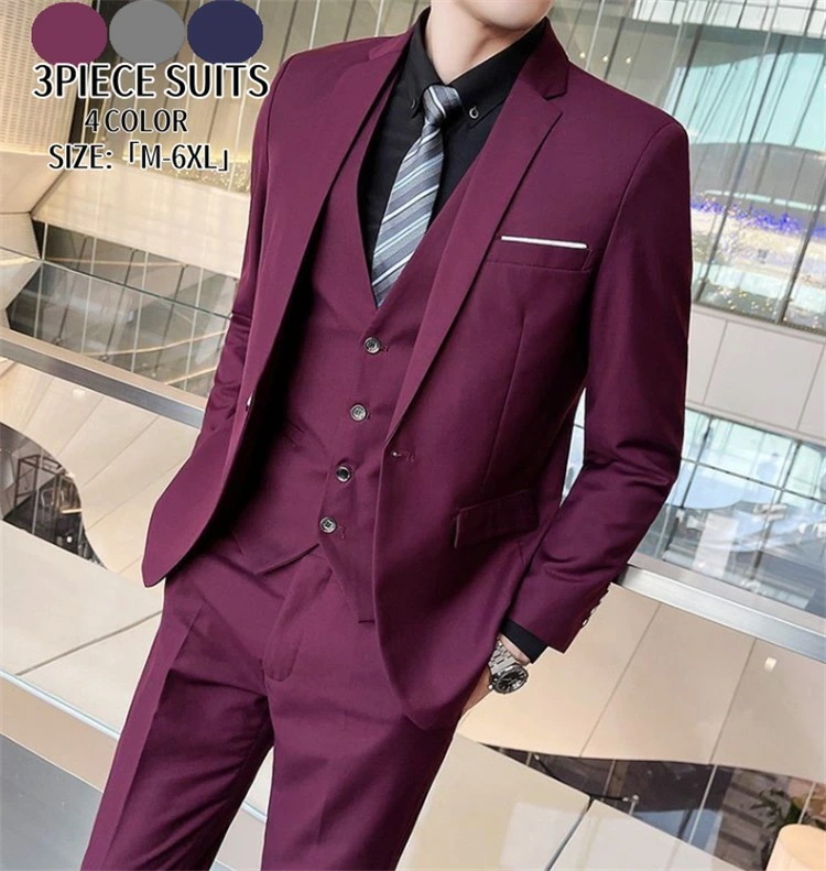 大ヒット中 スーツ メンズ スリーピース タキシード 紳士服 礼服 メンズスーツ フォーマル 無地 1つボタンスーツ セットアップ ビジネス キャリア リクルート 通勤 オフィス 就活 面接 上品 お