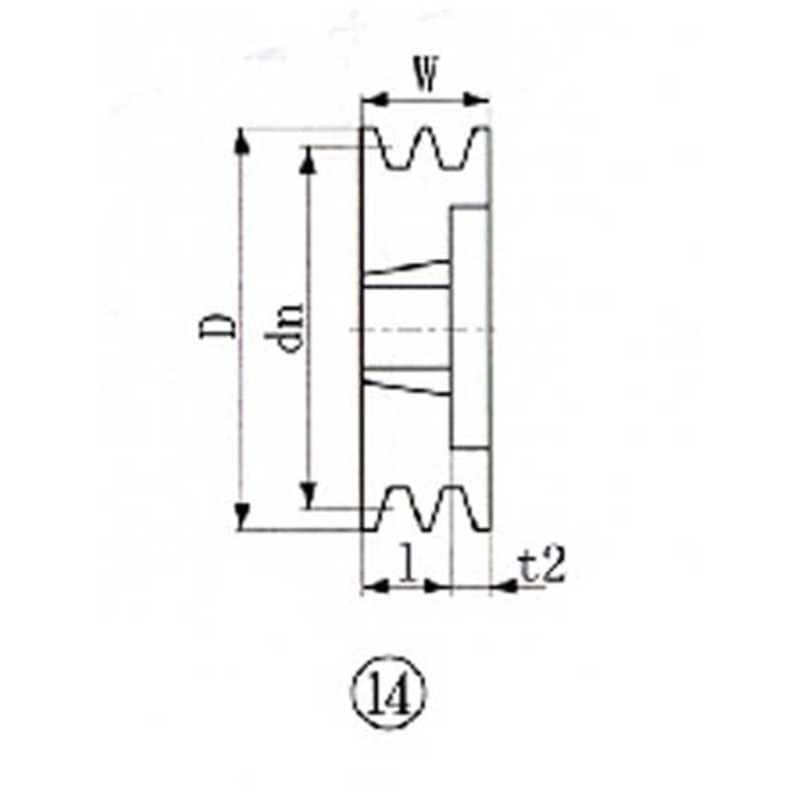 エバオン　ブッシングプーリー SPB 175mm 溝数2　SPB1752