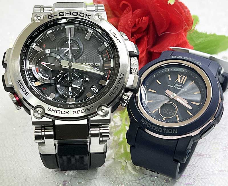 恋人達のペアウォッチ g-ショック G-SHOCK BABY-G 電波ソーラーカシオ 2本セット gショック ベビーg MTG-B1000-1AJFBGA-2900-2AJF夫婦円満　夫婦同伴