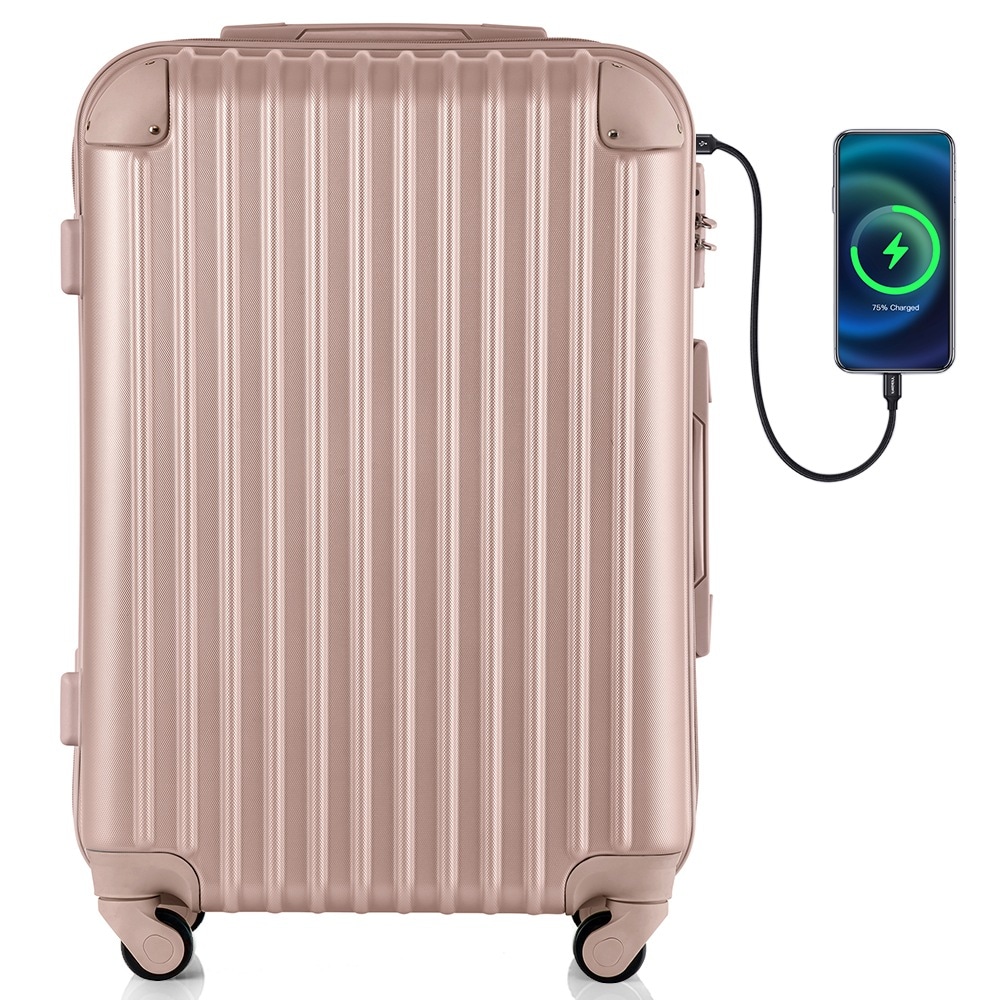 【2点購入で150OFF】【国内即発送】スーツケース Lサイズ USB充電ポート付きカップホルダー付きキャリーバッグ キャリーケース 7日-14日 大型 TSAロック