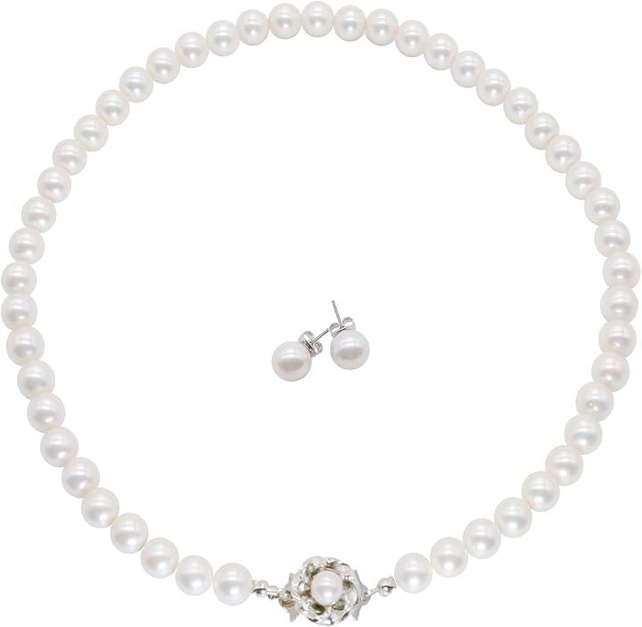 国産 艶玉パール パールネックレス 冠婚葬祭 日本製 高級 パールセット ケアクロス付 ピアス 結婚式 葬儀 葬式 お呼ばれ 七五三 お宮参り(オフホワイト, S (40cm))