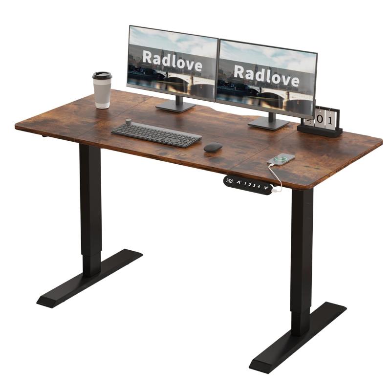 Radlove デスク 昇降式 パソコンデスク ゲーミングデスク 机 電動昇降式スタンディングデスク パソコンラック PCデスク 高さ調節可能 メモリー機能付き 幅140CM×奥行60CM 高さ69~