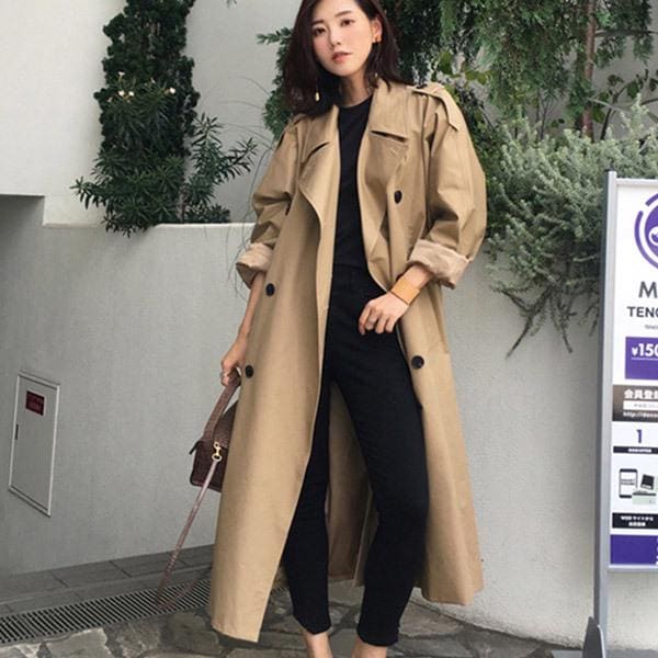 トレンチコート ロングコート レディース アウター コート 羽織り テーラード ウエストマーク ゆったり 着やせ ロング丈 モード系 秋冬