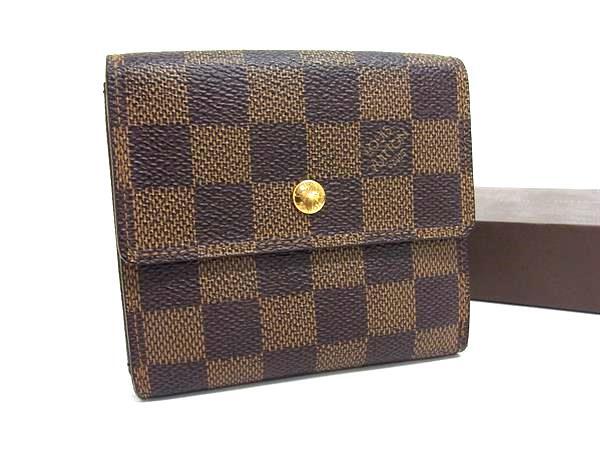 財布 ポルトモネビエ カルトクレディ ダミエ N61652 Wホック 三つ折り財布 ブラウン ミニ財布 コンパクト ウォレット 小銭入れ レディース 小さい 人気 ブランド【本物保証】