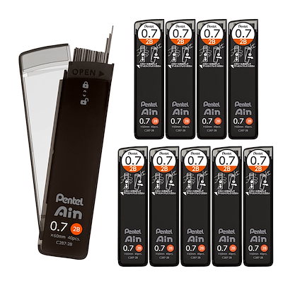 他サイト： ぺんてる シャープ芯 ぺんてるアイン 0.7mm 2B 10個 C287-2Bの商品画像