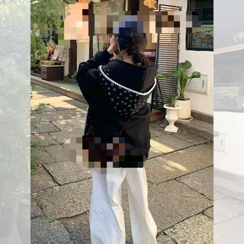 在庫限りジッパー 可愛い ジャケット スウェットシャツ カーディガン アメリカン ブラック ショート 厚手 レディース 秋冬 キレイ お洒落 フード