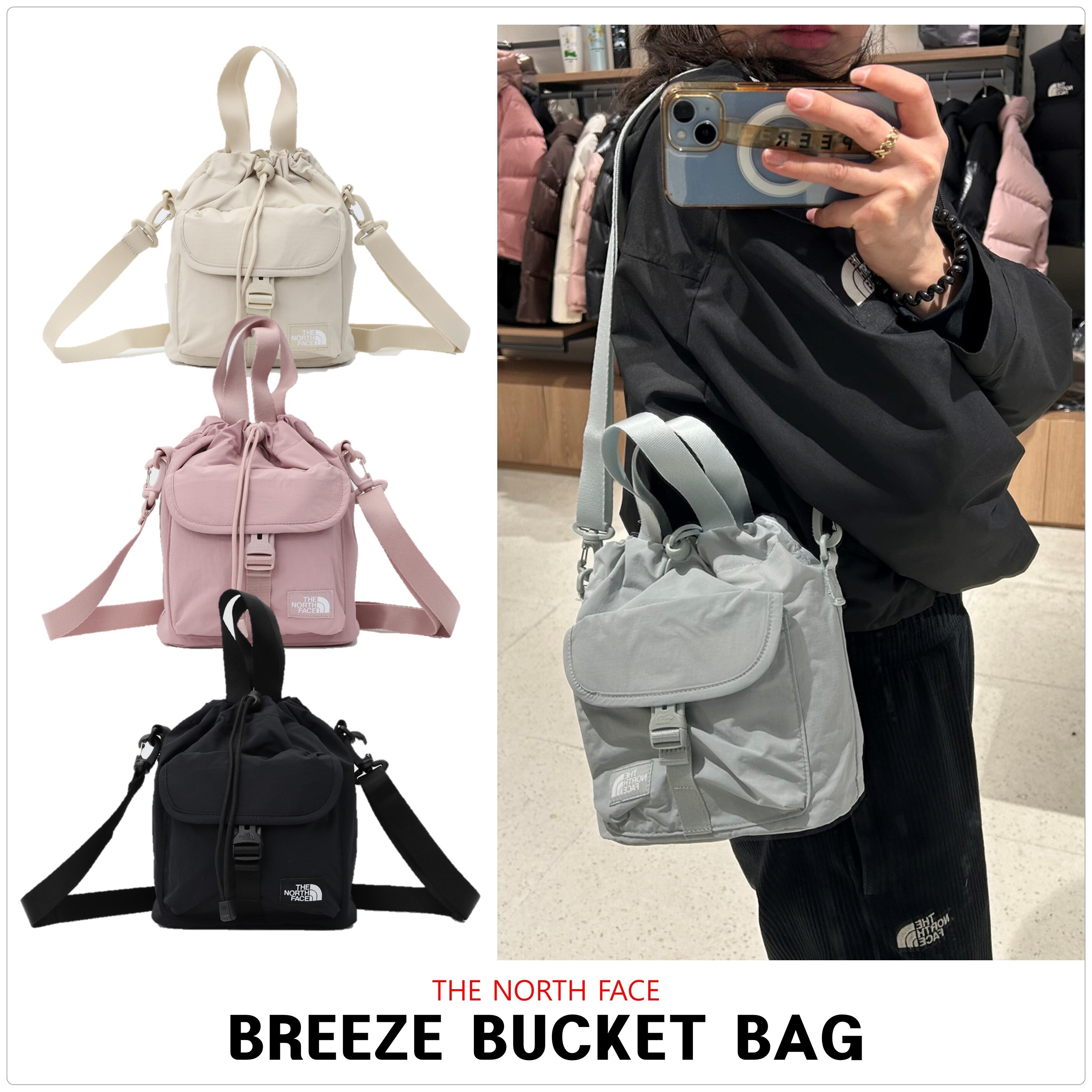 ノースフェイス ショルダーバッグ レディース メンズ バケットバックトートバッグ韓国 リュック 2025 THE NORTH FACE BREEZE BUCKET BAG NN2PR40