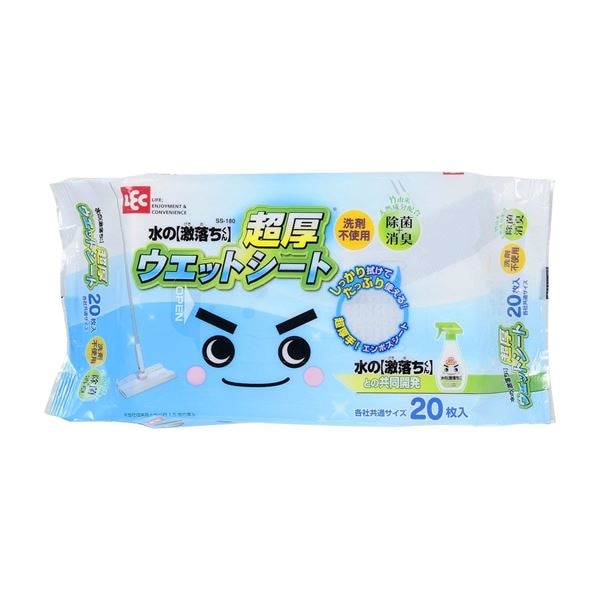 （まとめ）水の激落ち 超厚ウェットシート 20枚 SS-180 [36個セット]