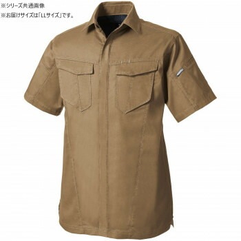 桑和 3008-03 半袖シャツ LLサイズ ライトブラウン（87）