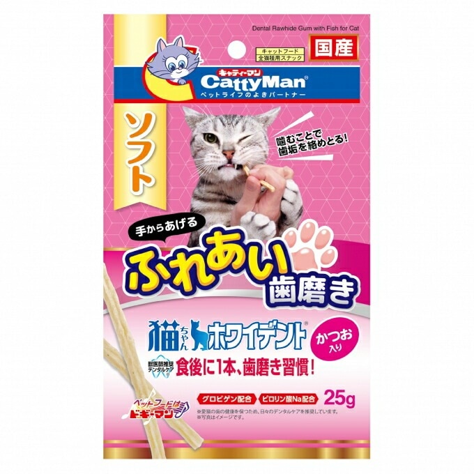 （まとめ買い）猫ちゃんホワイデント かつお入り 25g 猫用 [x24]
